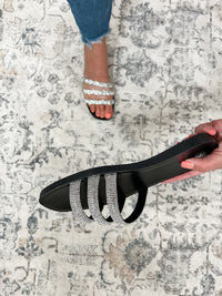 "Mia" Sparkle Sandal (Black)
