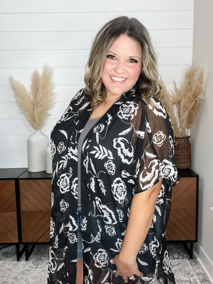"Fidget" Floral Kimono Cover Up