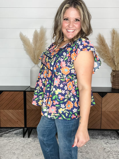 "Beck" Flutter Sleeve with Binding Yoke