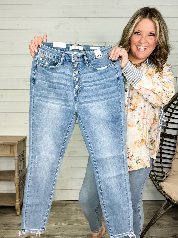 Judy Blue "Mama Said So" Buttonfly Skinny Jean
