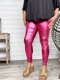 YMI hyperstretch Metallic Skinny (Hot Pink)