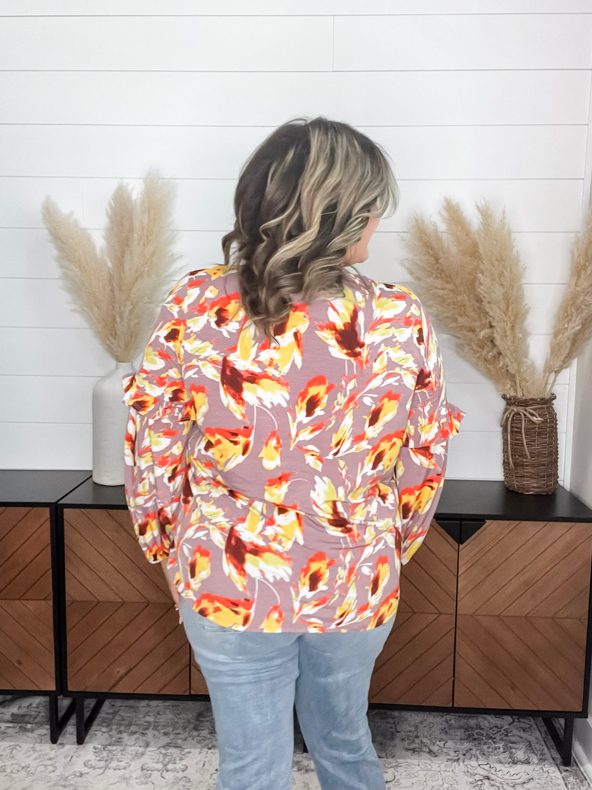 "Above It All" Bubble Ruffle Sleeve with Front Tie