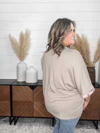 "Belgrade" 3/4 Sleeve Boxy Top with Criss Cross Front
