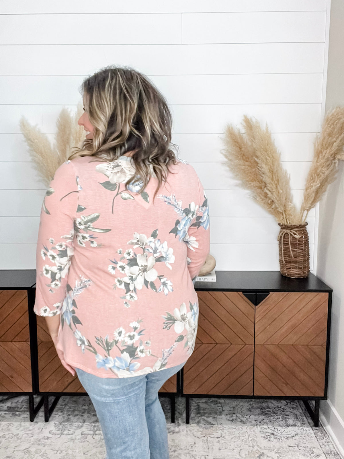 Dear Scarlett "Forgiven" Floral Long Sleeve U Neck