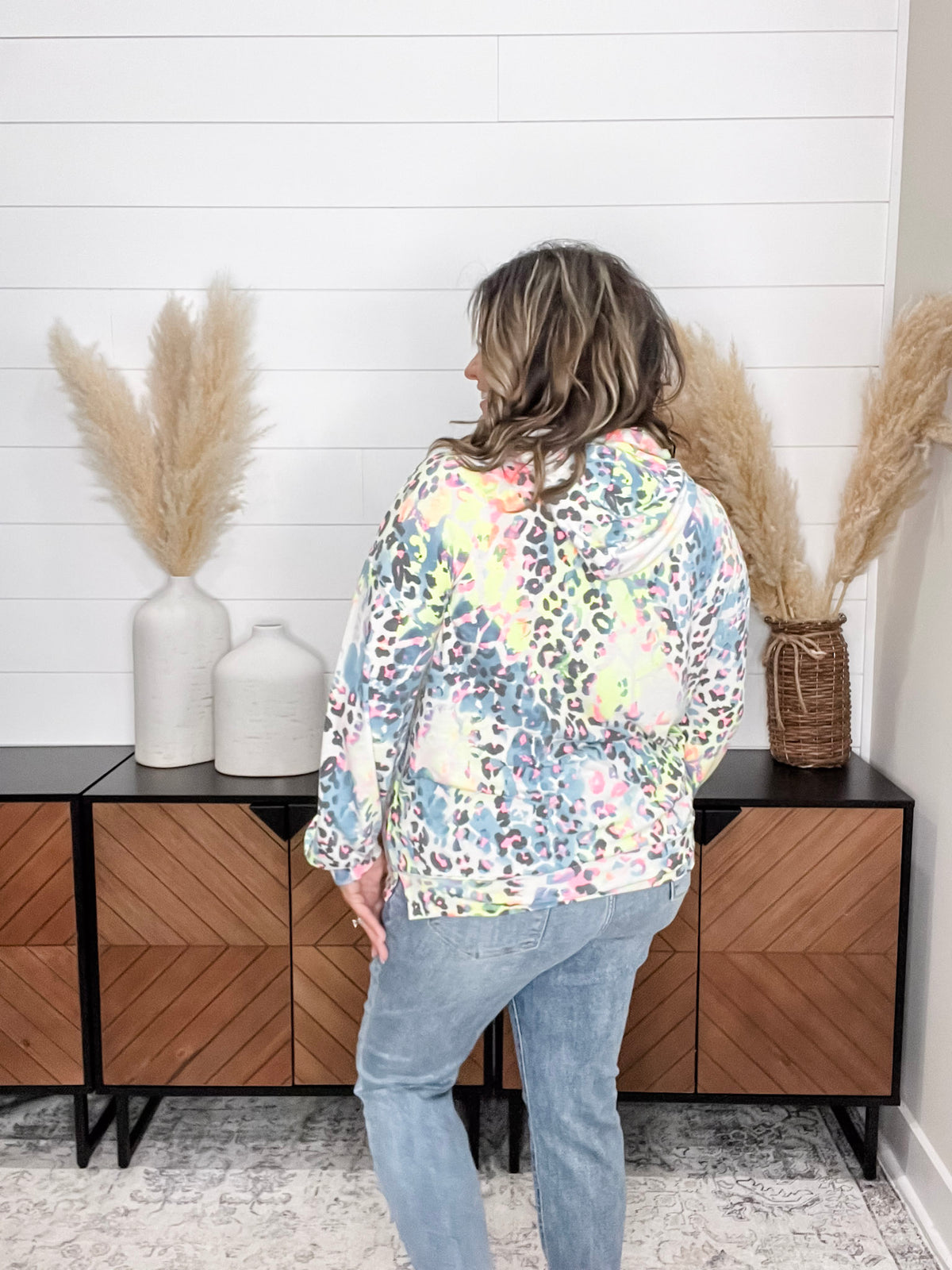 Dear Scarlett "Glimpse" Animal Print Balloon Sleeve Hoodie