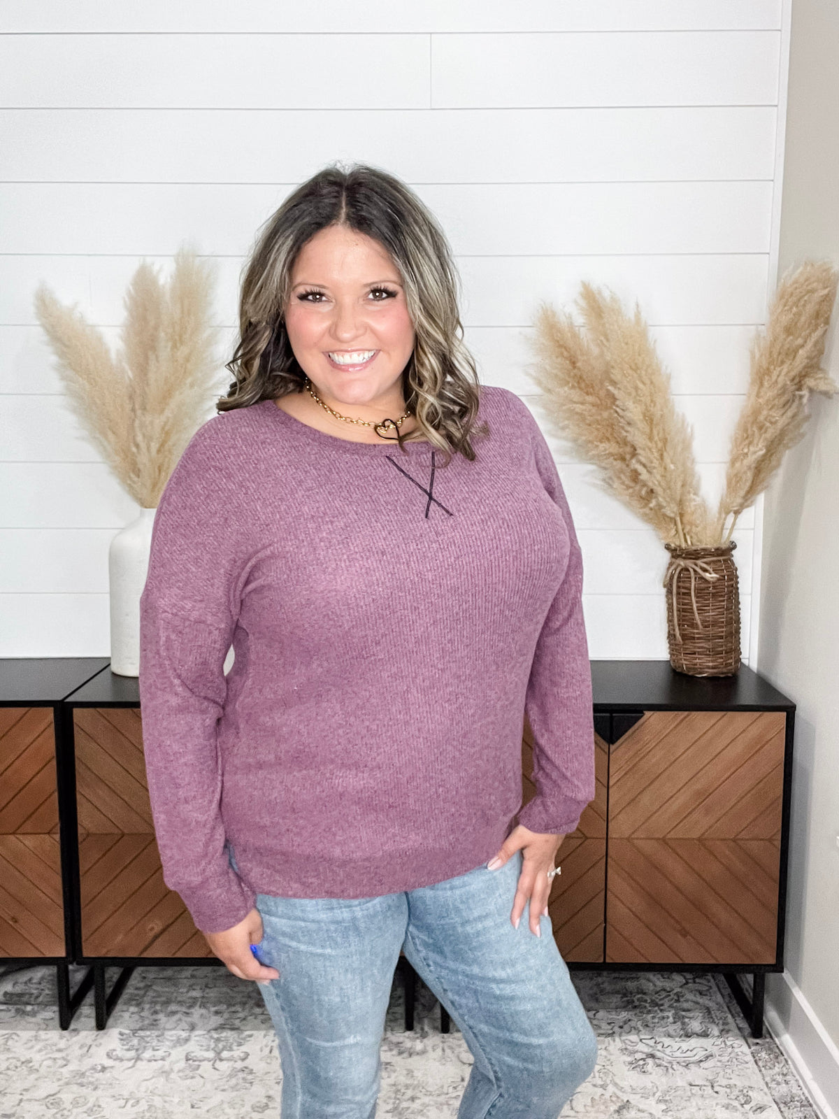 Dear Scarlett "Got It" Long Sleeve Weekender (Mauve)