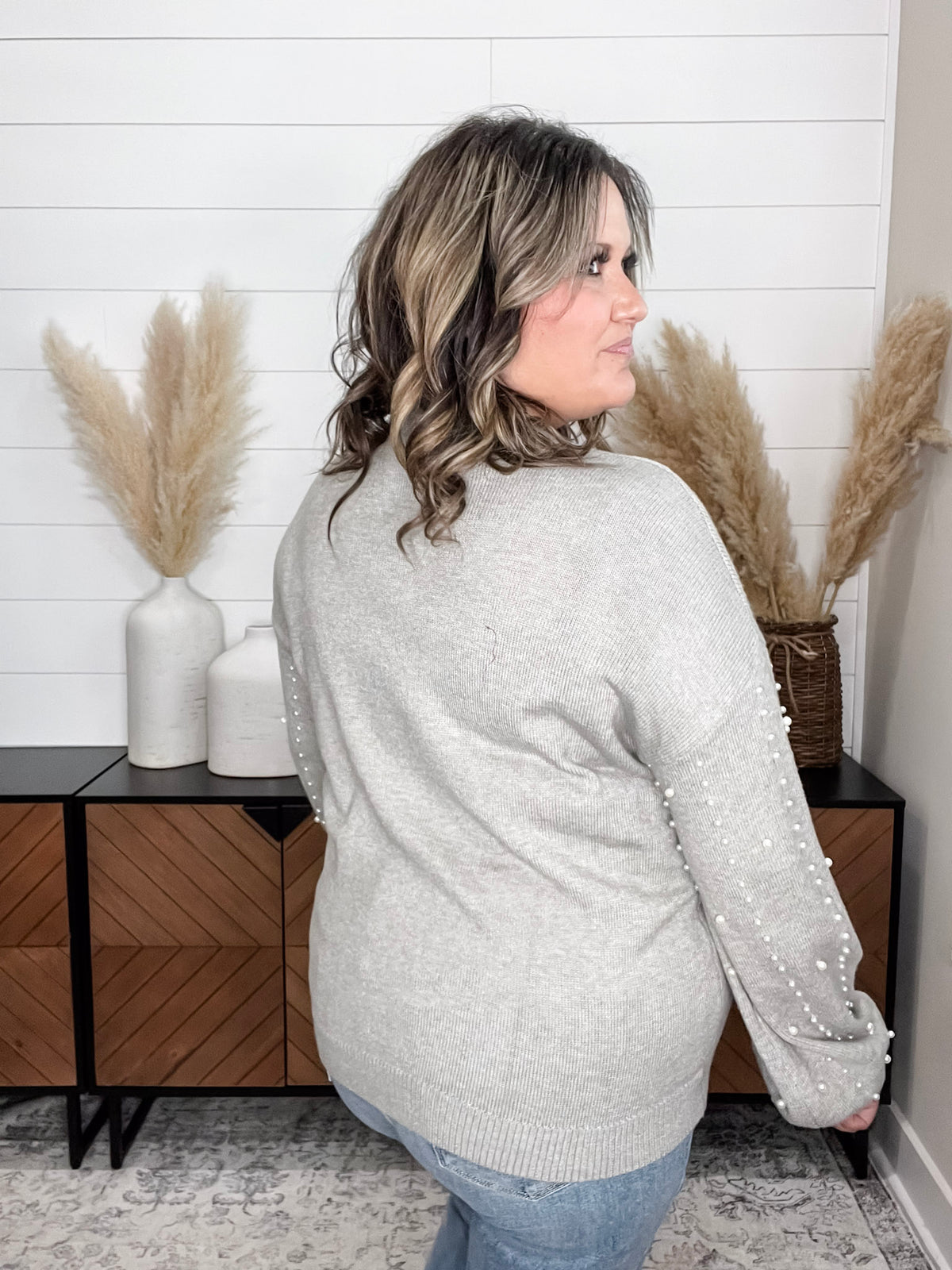 "Haze" Pearl Embellished Long Sleeve
