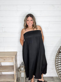 Smocked Waist Maxi Skirt / Tube Dress with Pockets