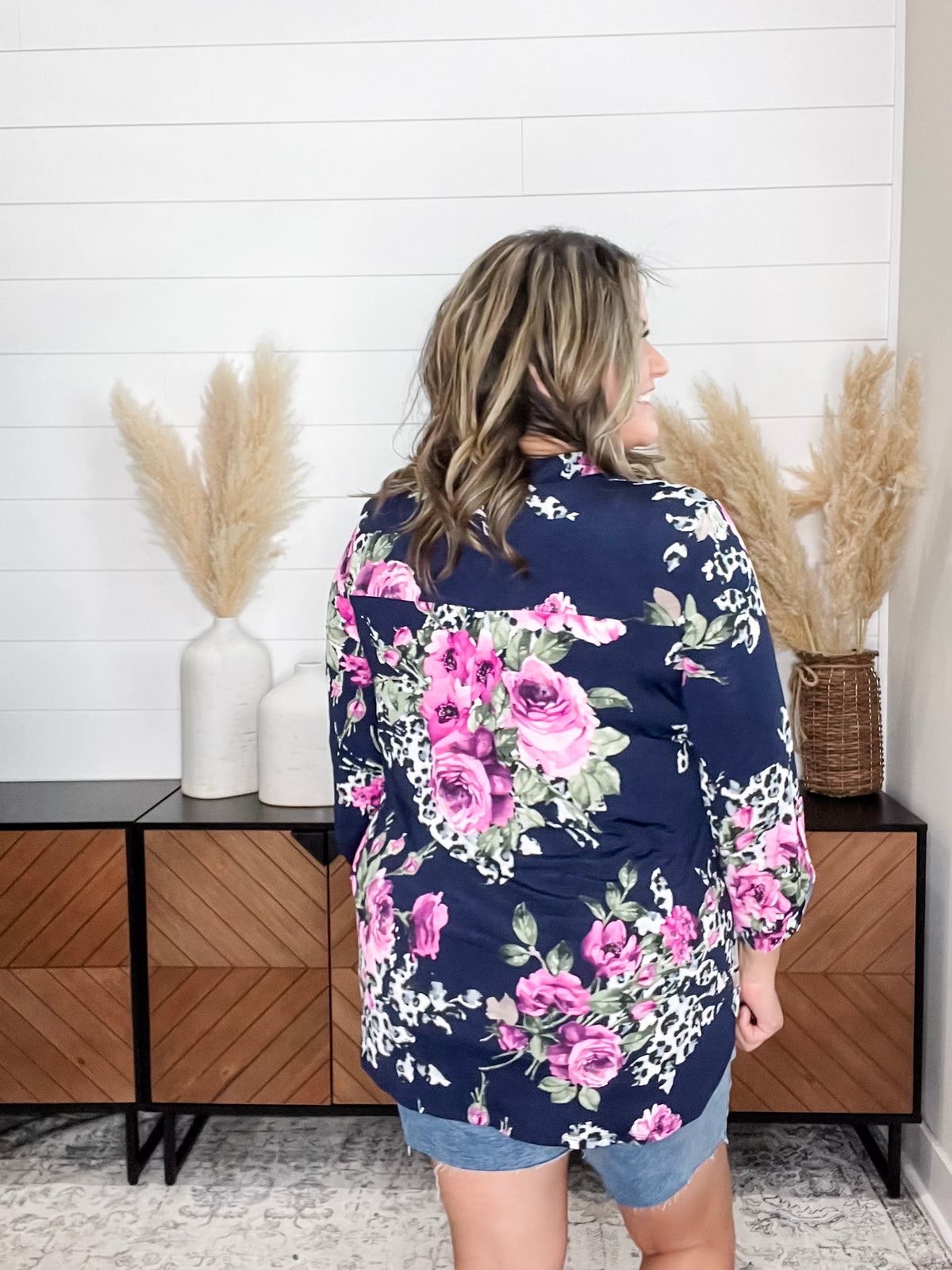 Dear Scarlett "December"  Lizzy 3/4 Sleeve Split Neck