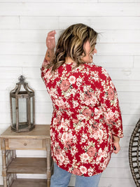 Dear Scarlett "Tammie" Floral 3/4 Sleeve Babydoll