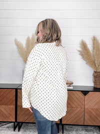 "Temper" Polka Dot Button Up Long Sleeve