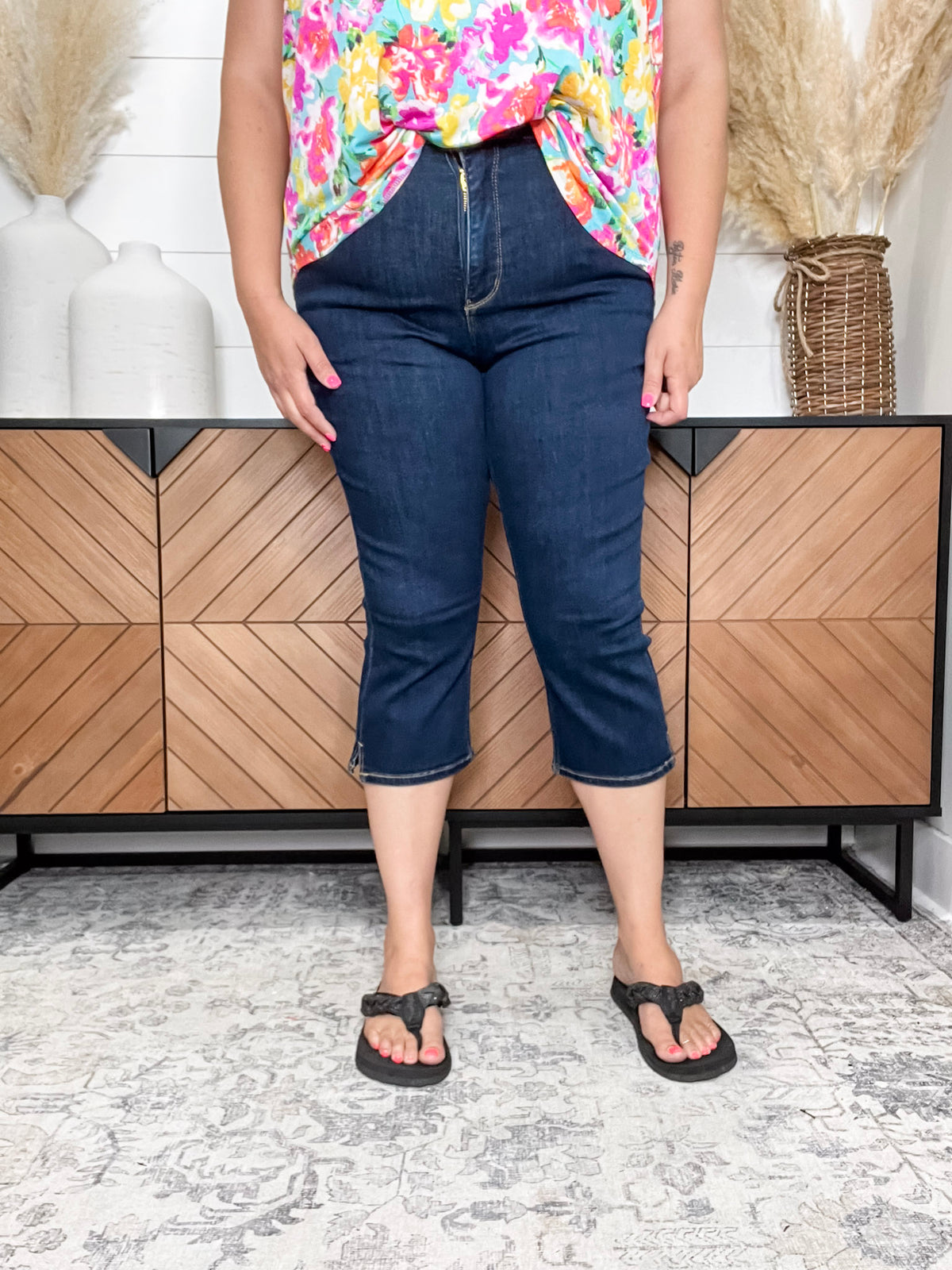 RFM Essential Denim Dark Wash Capri