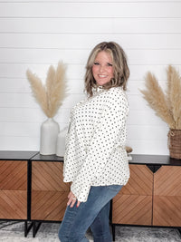 "Temper" Polka Dot Button Up Long Sleeve