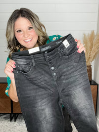 Judy Blue "Perfect Storm" Black Wide Leg Crop Jean