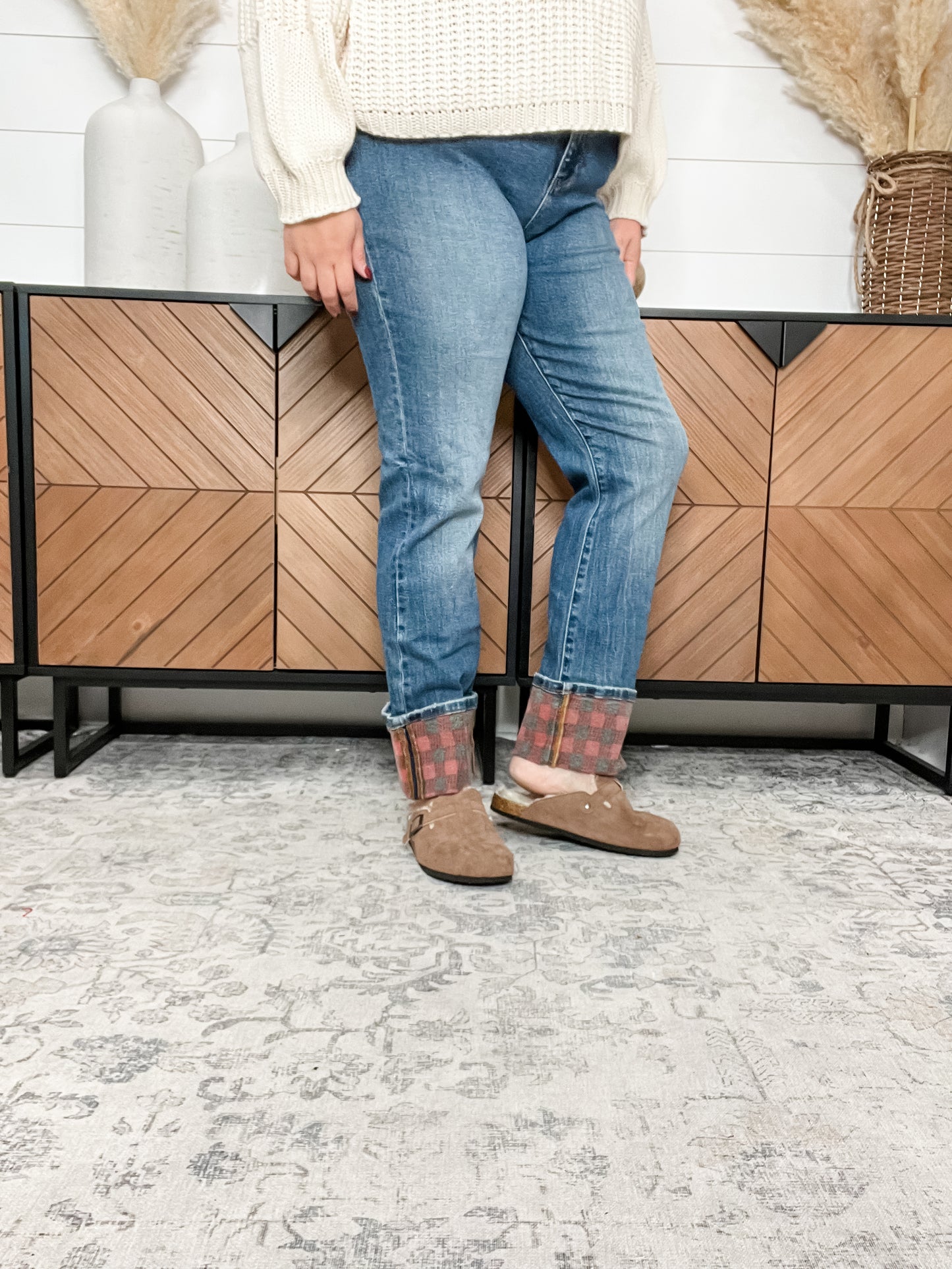 Judy Blue "Find The Buffalo" Cuff Straight Leg Jeans