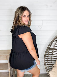 "With Regards" Cap Ruffle Sleeve Babydoll
