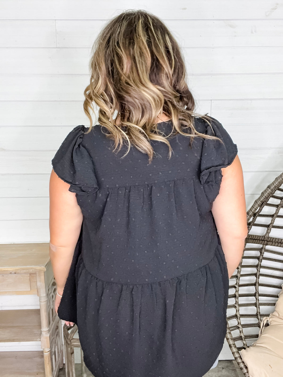 "With Regards" Cap Ruffle Sleeve Babydoll