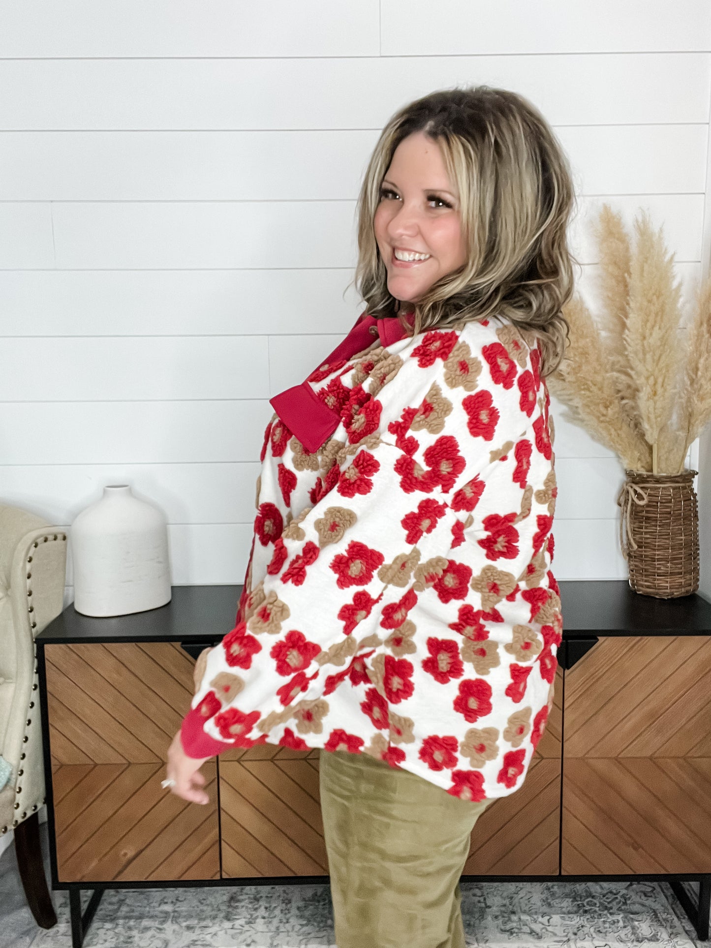 "Thornhill" Floral Sherpa Shacket