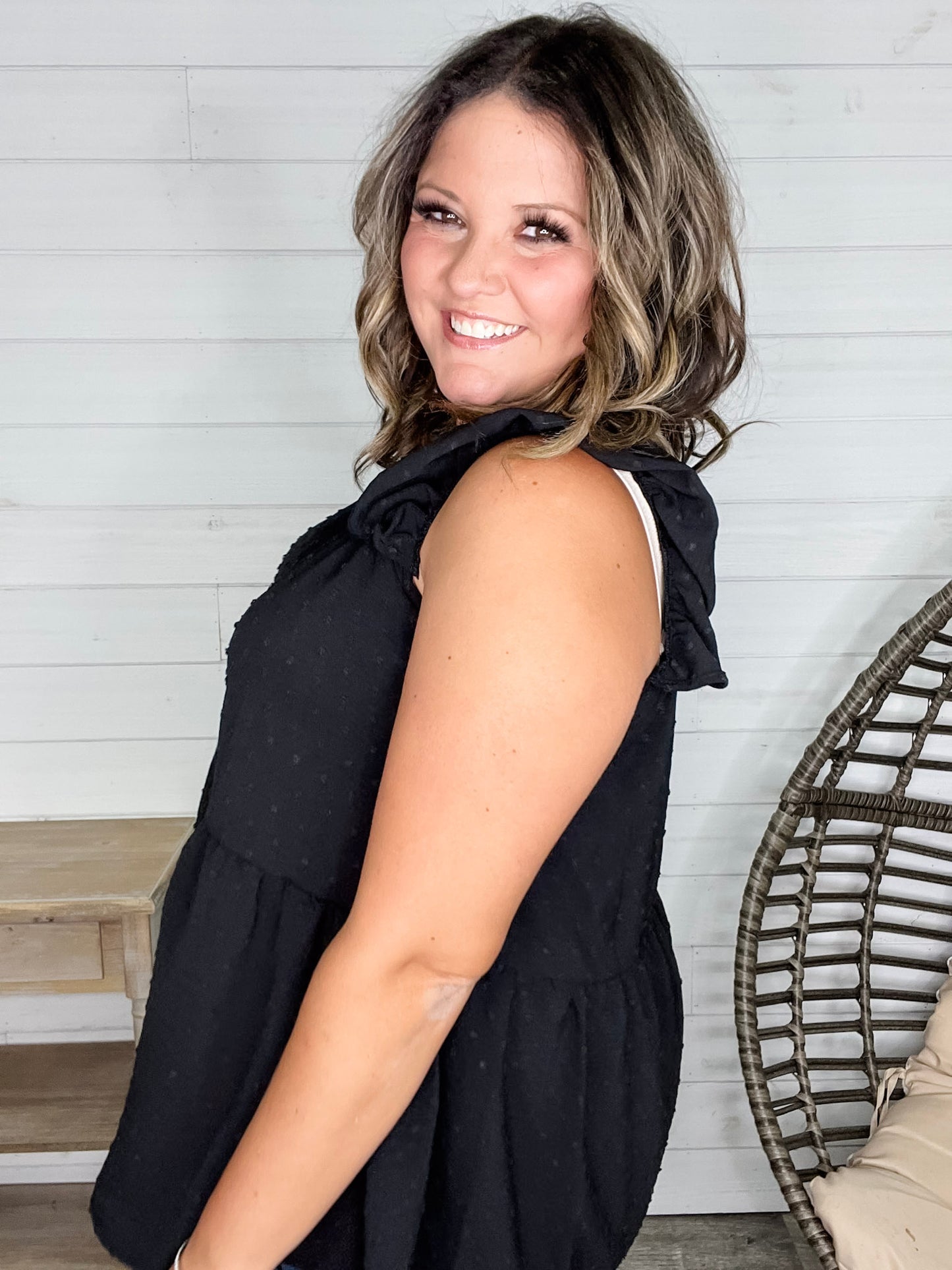 "With Regards" Cap Ruffle Sleeve Babydoll