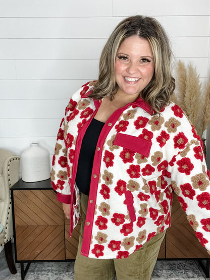 "Thornhill" Floral Sherpa Shacket