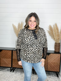 "Winfrey" Animal Print Long Sleeve with Lace Detail