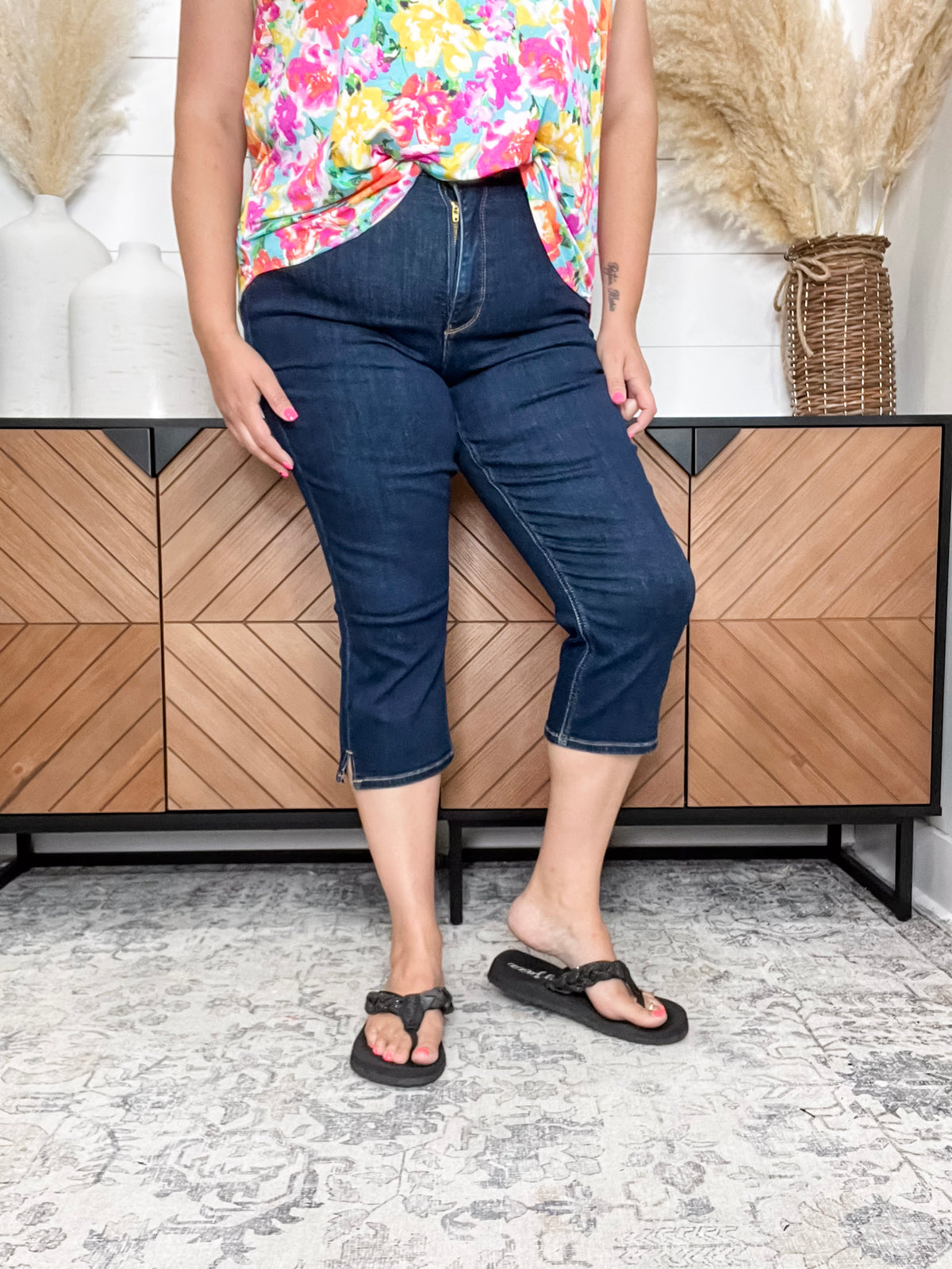 RFM Essential Denim Dark Wash Capri