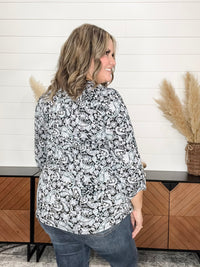 Dear Scarlett "Split Second" 3/4 Sleeve Button Front Lizzy Luxe