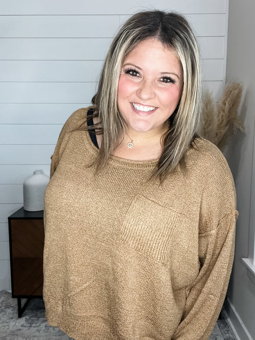 GeeGee Fiona Boatneck Sweater with wide neckline and dropped shoulder | Lola Monroe Boutique