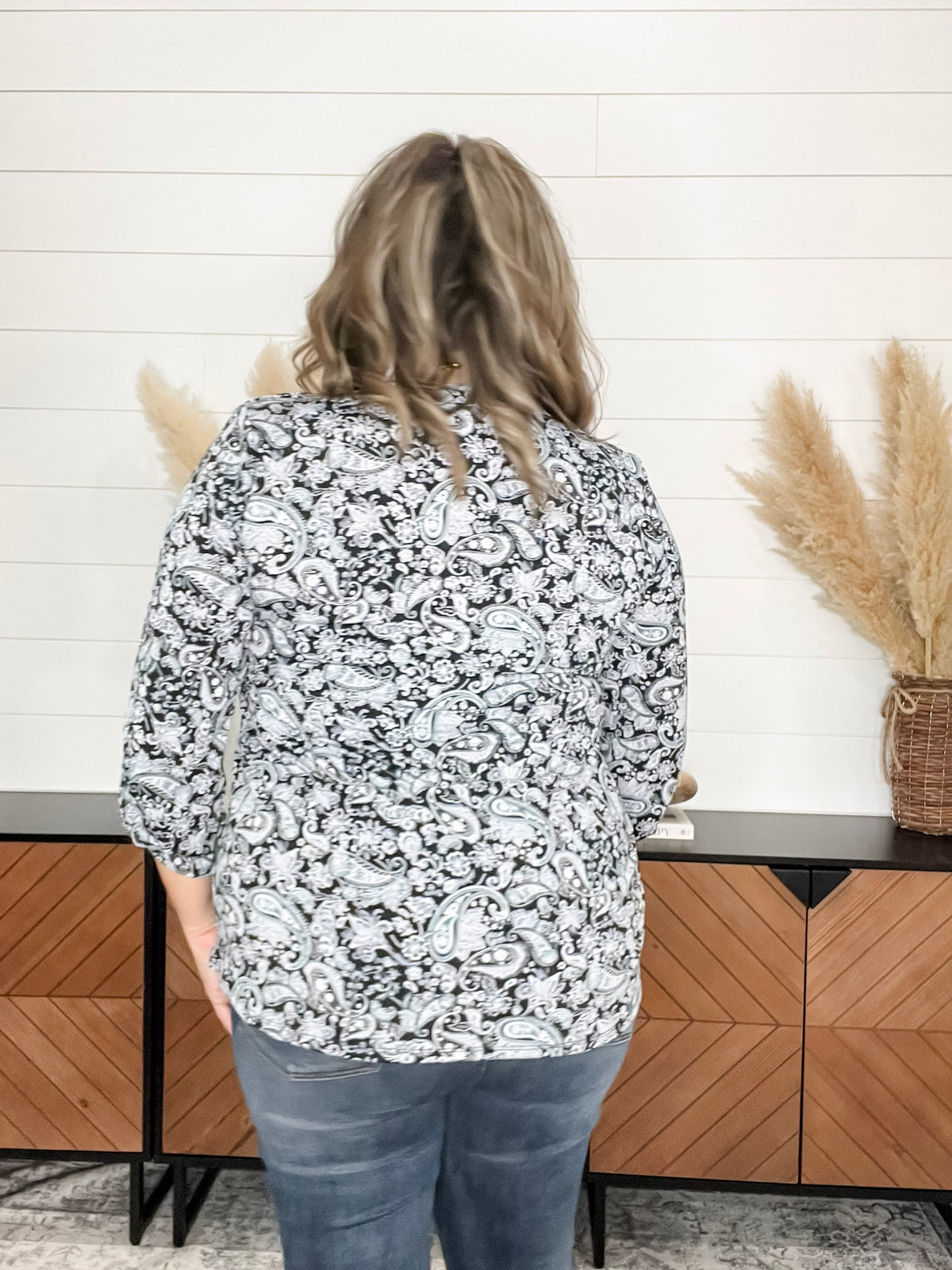 Dear Scarlett "Split Second" 3/4 Sleeve Button Front Lizzy Luxe
