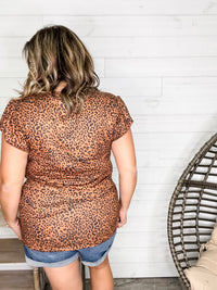 "Linc" Animal Print Ruffle Cap Sleeve