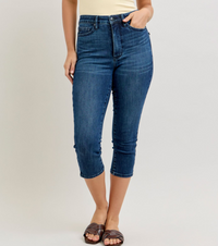 Judy Blue "Rumi" Tummy Control Dark Wash Capris