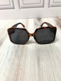 Square Frame Triangle Arm Sunglasses (Tortoise)