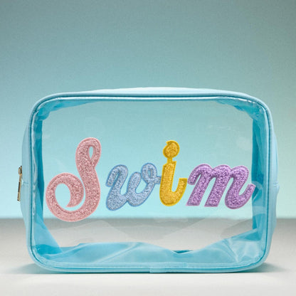 Cursive Chenille Patch Clear Pouch (Multiple Options)