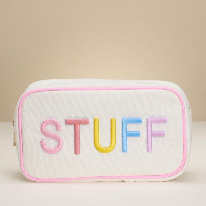 "STUFF" Embroidered Canvas Pouch