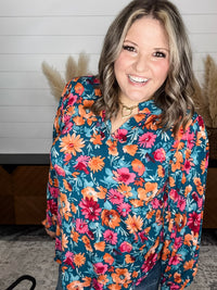 Dear Scarlett "Bates" Lizzy Smocked Wrist Long Sleeve Split Neck