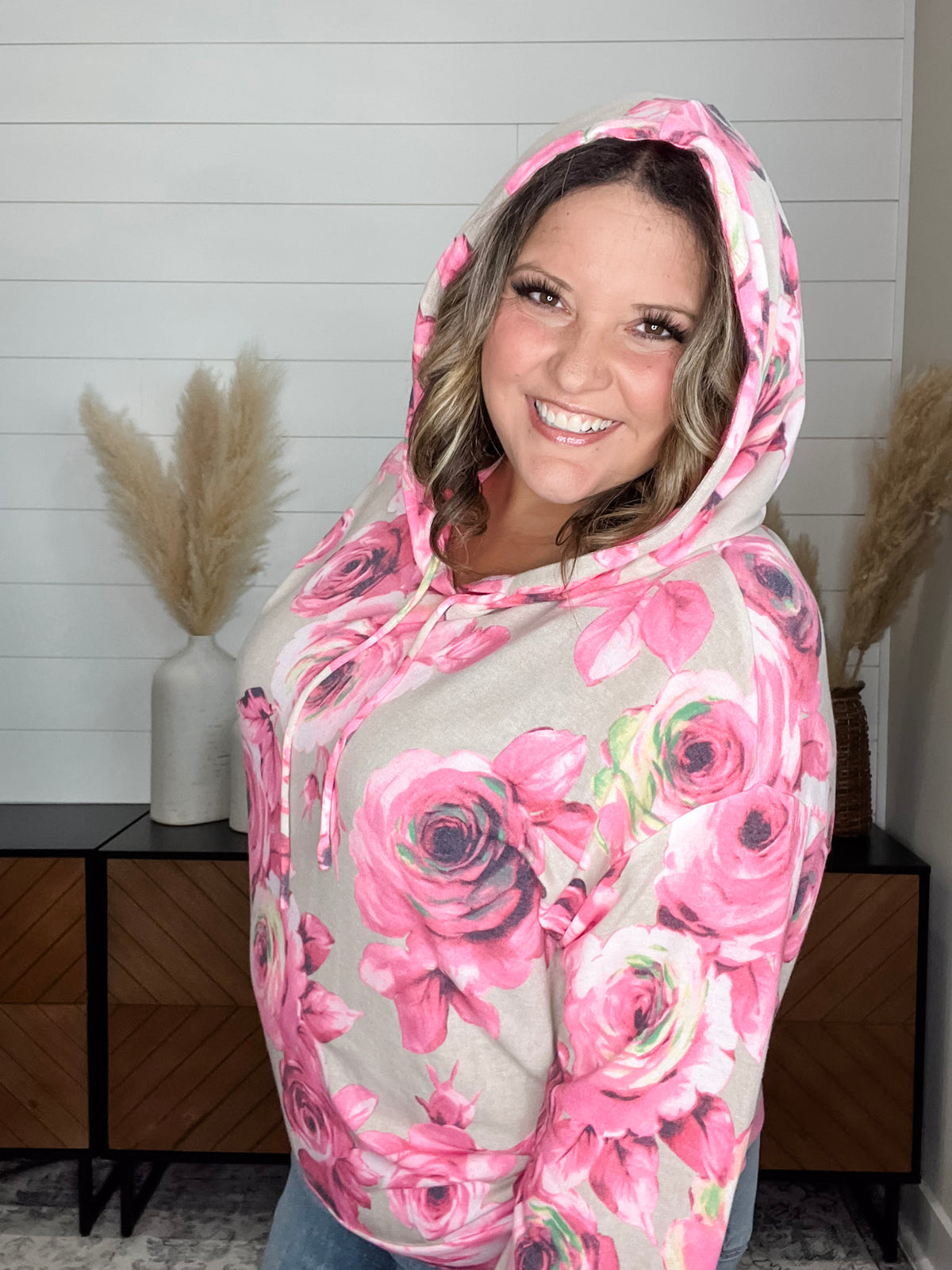 Dear Scarlett "Robertson" Floral Balloon Sleeve Hoodie