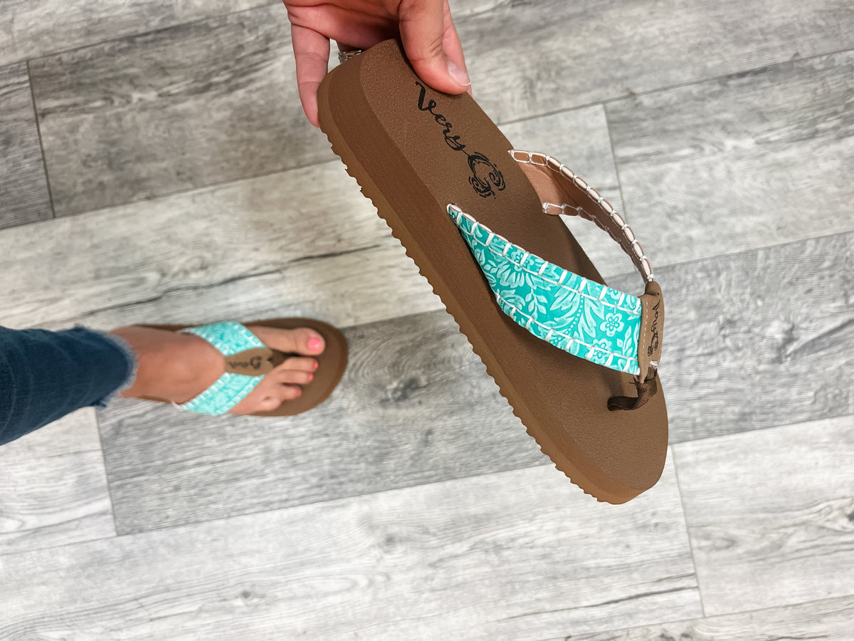 Gypsy Jazz "Pamela" Flip Flops (Turquoise)