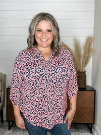 "Pixie Stick" Dear Scarlett 3/4 Sleeve Split Neck