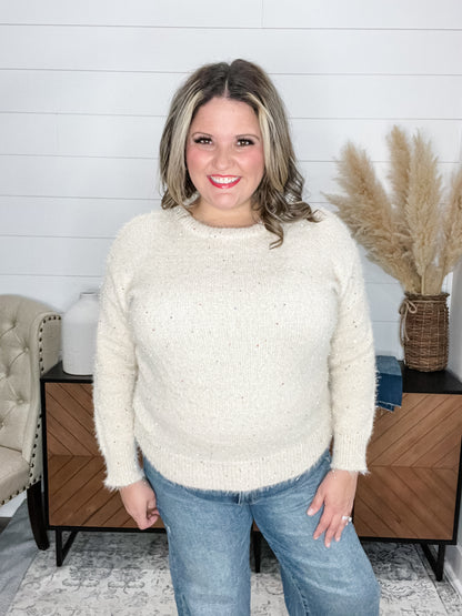 "Brilliant" Sweater with Rainbow Sequin Detail