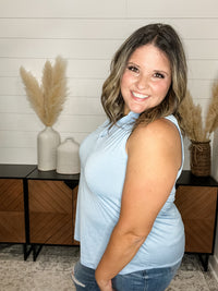 Dear Scarlett "Ok Maybe This" Sleeveless Split Neck (Blue)