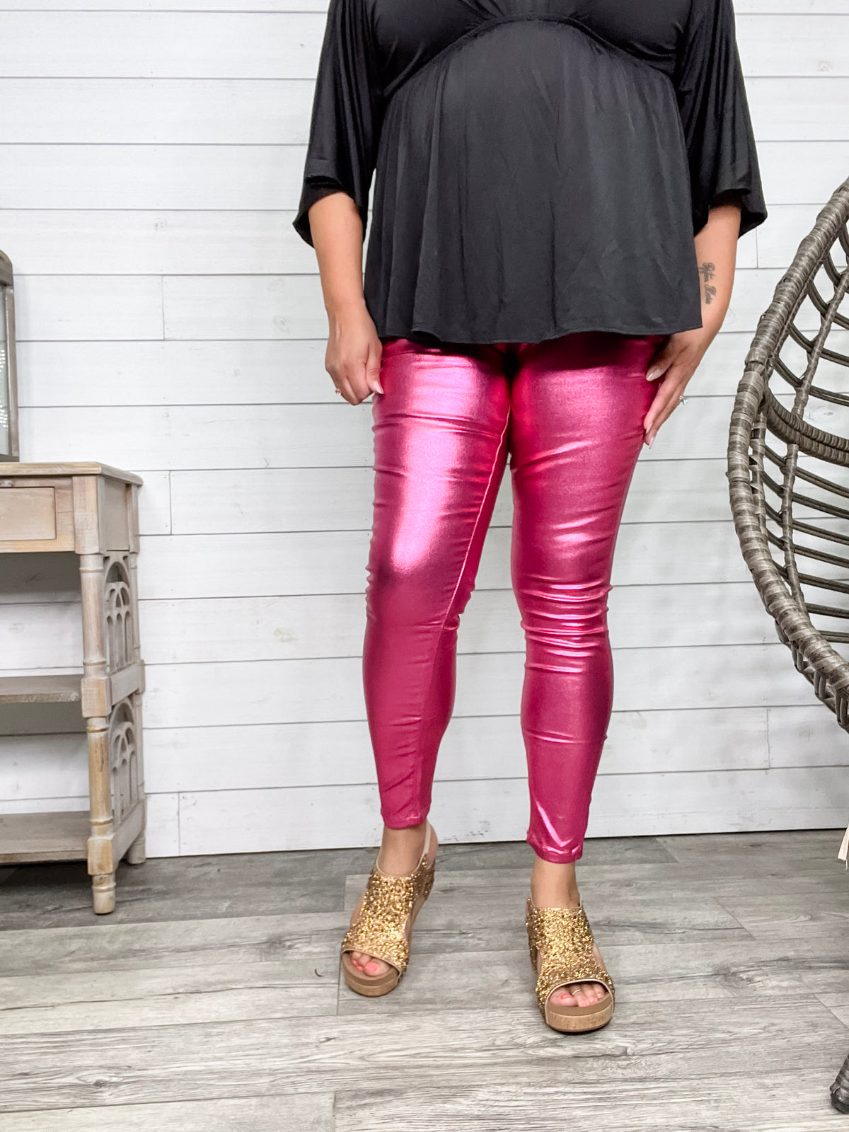 YMI hyperstretch Metallic Skinny (Hot Pink)