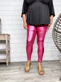 YMI hyperstretch Metallic Skinny (Hot Pink)