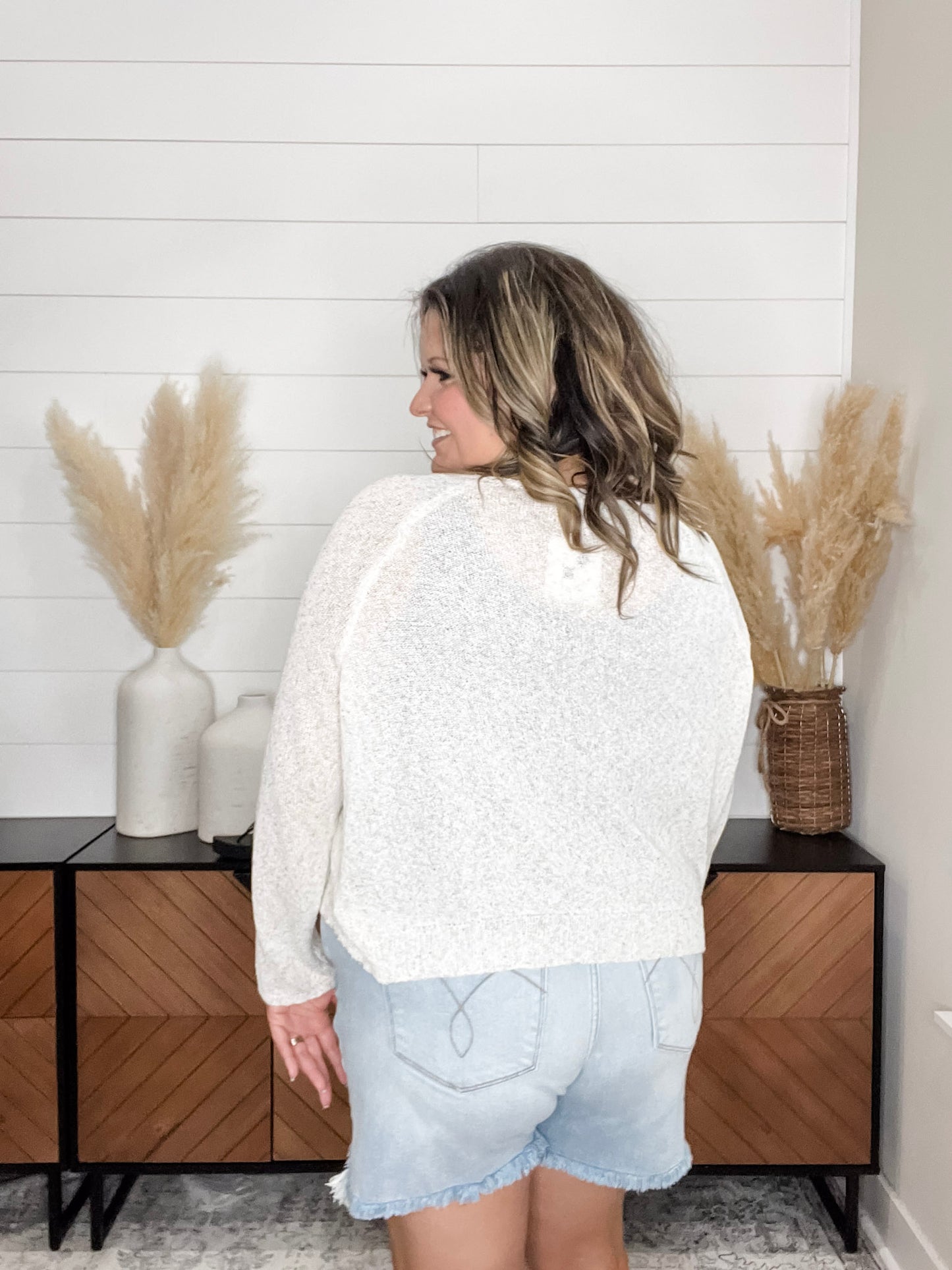 "Bounty" Long Sleeve Cropped Sweater