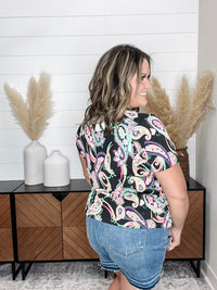 "Vineyard" Paisley Short Sleeve Tops