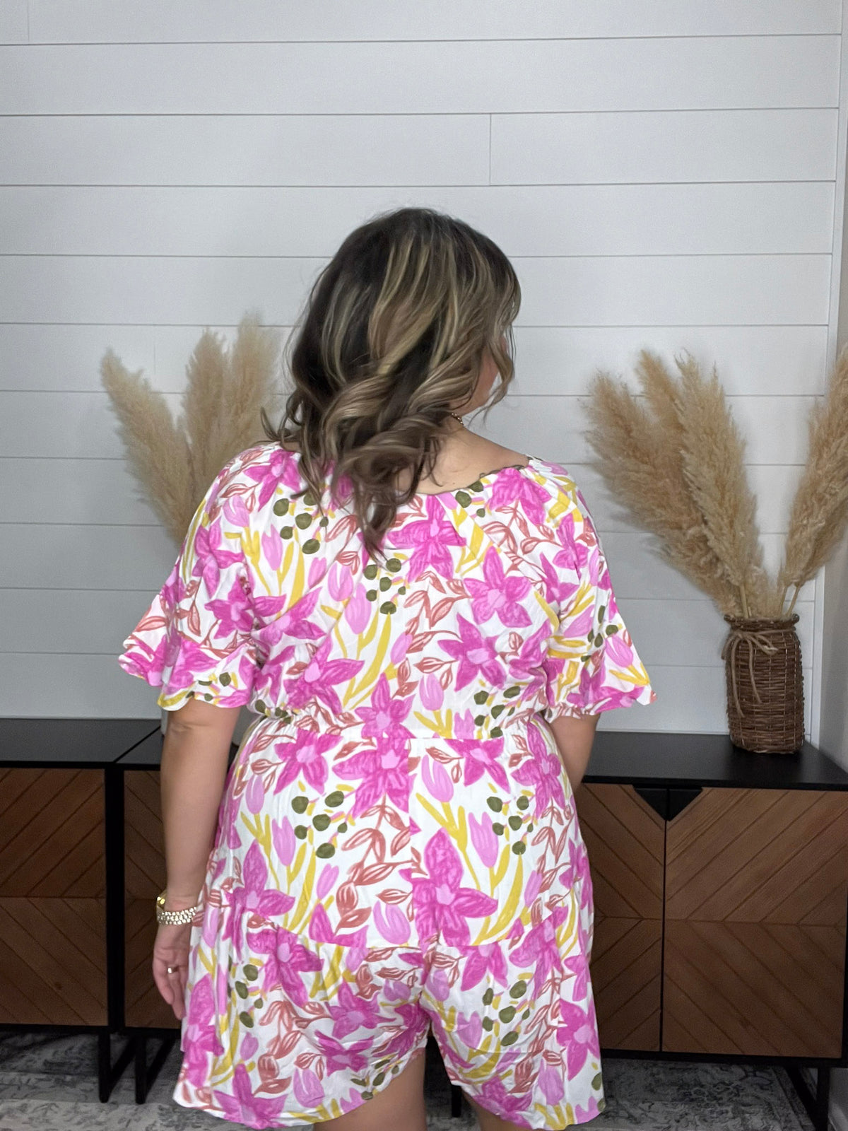 "Jump Around" 3/4 Off the Shoulder Romper