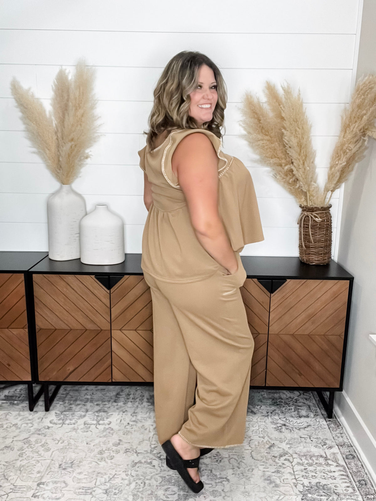 "Bridges" Elastic Waist Pants
