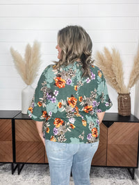 "Abbot" Criss Cross Front Boxy 3/4 Sleeve