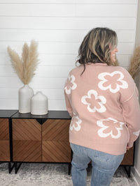 "Cartwright" Floral Print Pearl Embellished Sweater