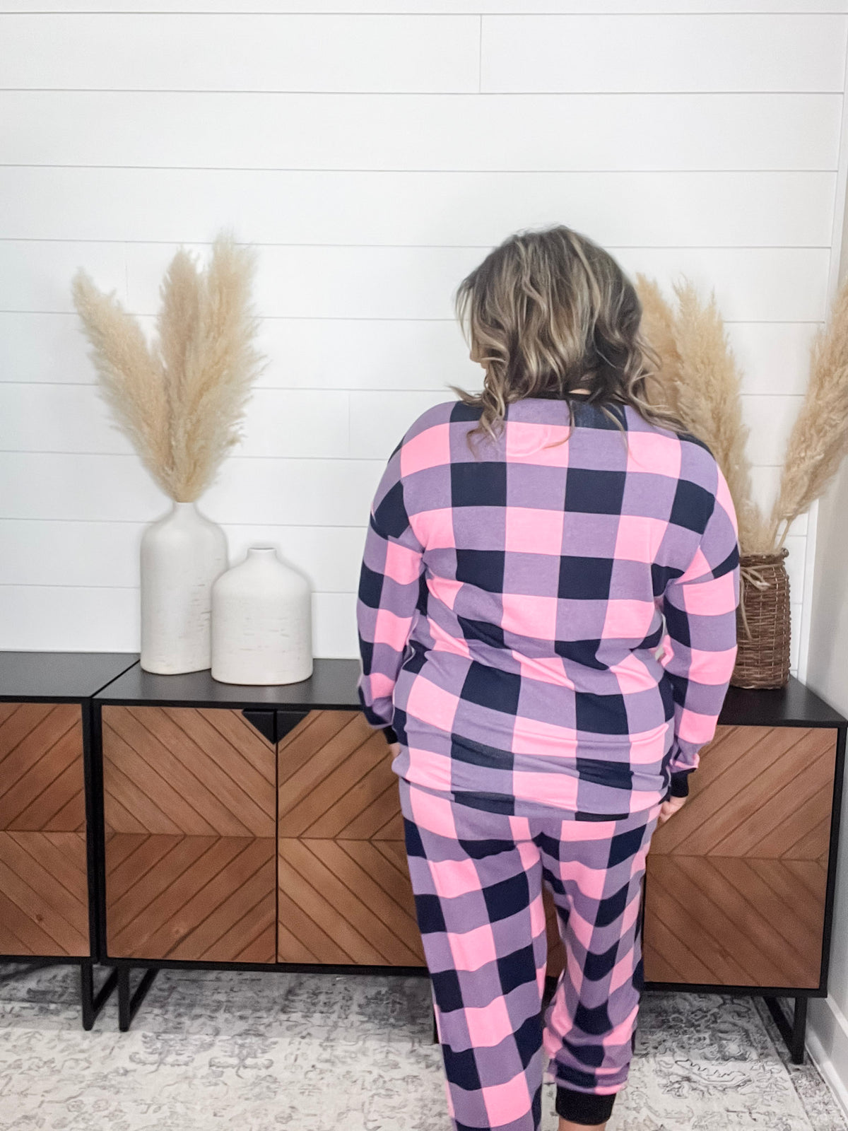 "Comfy" Plaid Lounge Set with Pockets