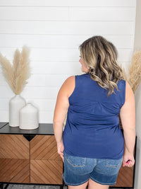Dear Scarlett "Ok Maybe This" Sleeveless Split Neck (Navy)